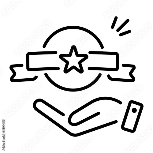 Scalable linear icon of a service reward  