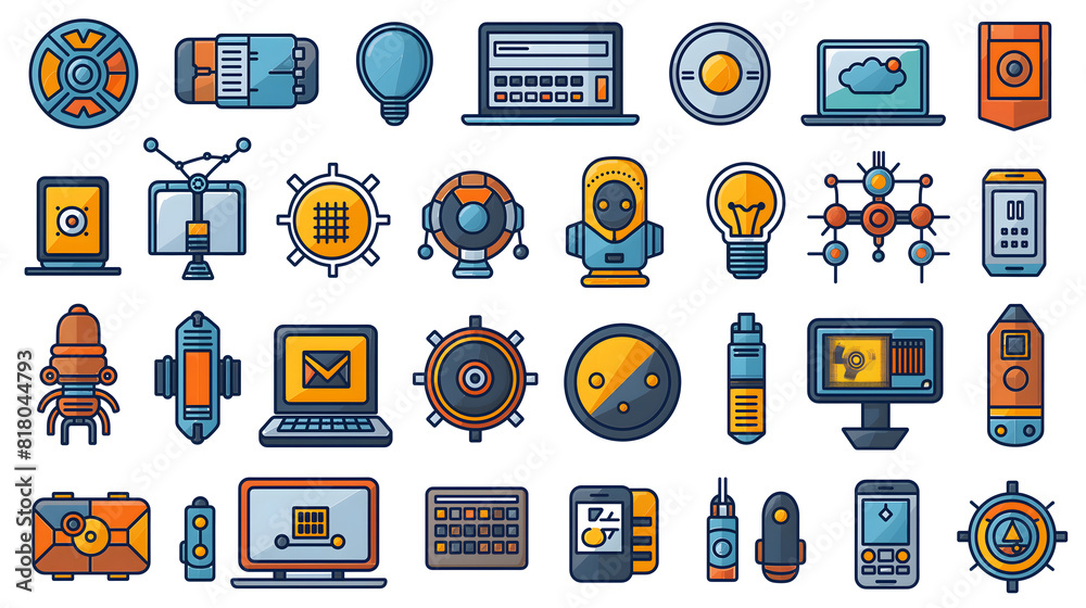 Icons representing automation engineer Icons representing automation engineer