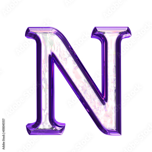 Ice symbol in a purple frame. letter n