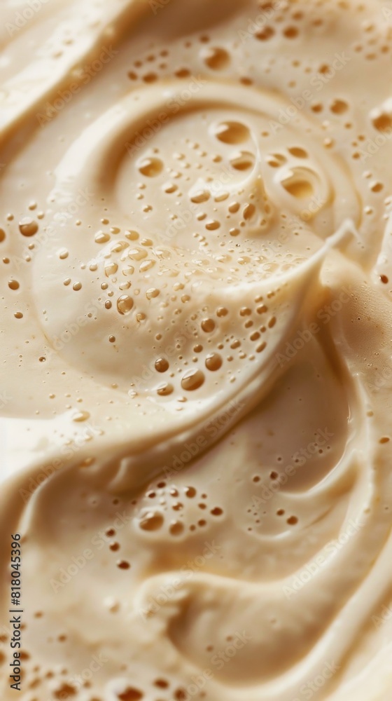 Сlose up of a spoon with a frosted dessert Сlose up of a spoon with a frosted dessert