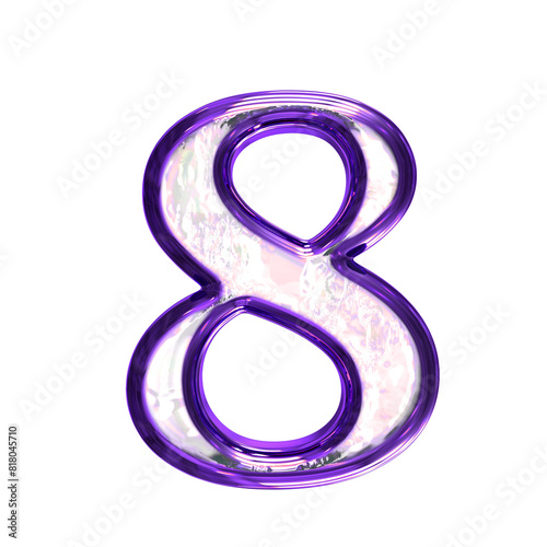 Ice symbol in a purple frame. number 8