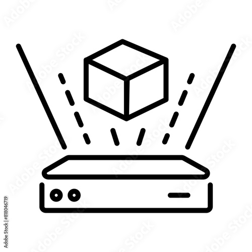 Latest outline icon of a 3d hologram 
