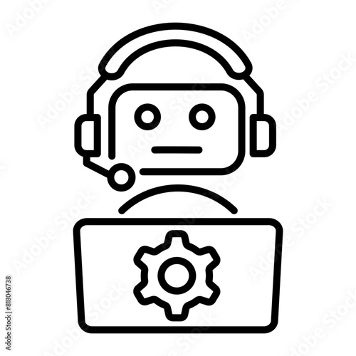 Download outline icon of a virtual assistant 