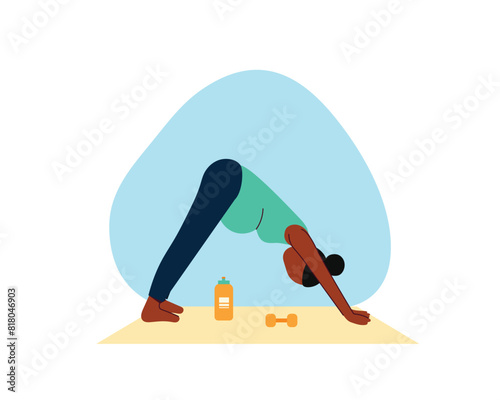 Women who are young pregnant do pregnancy exercises to be healthier. sport and recreation concept. Healthy lifestyle illustration in flatstyle design