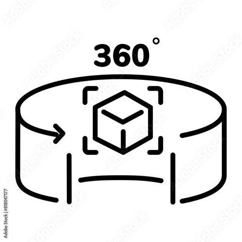 Here’s a linear icon of 360 degree vision 
