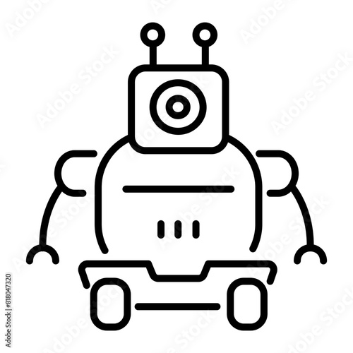 Here’s a linear icon of a robot camera 