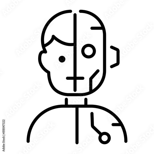 Grab this outline icon of a humanoid robot 