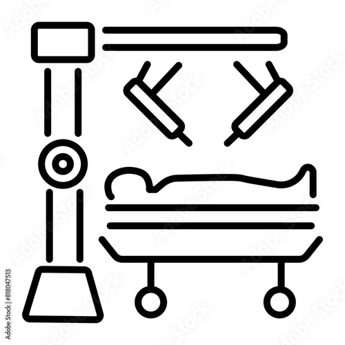 Modern outline icon of robotic surgery 