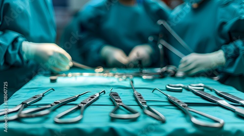 Focused Surgeon Performing Complex Surgery in a Modern Operating Room.