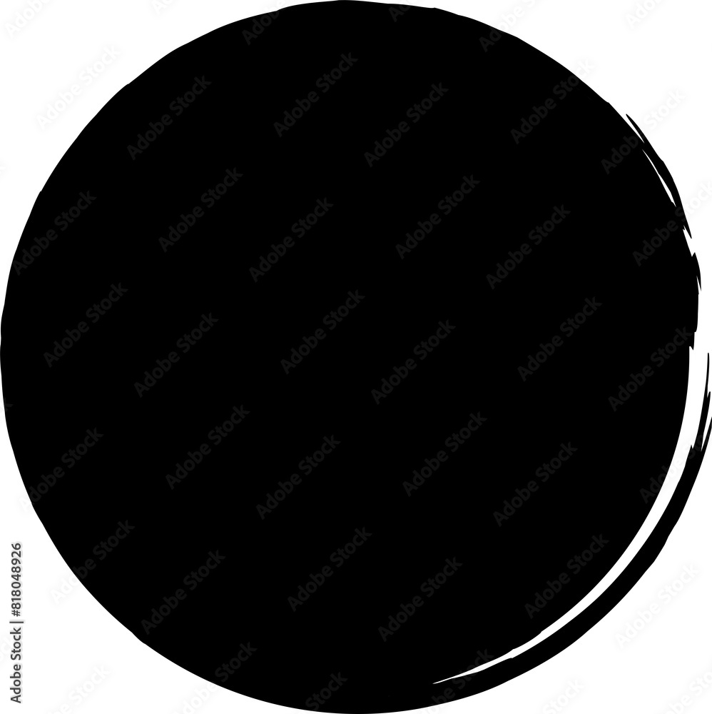 Circle ink brush stroke, round shape Circle ink brush stroke, round shape