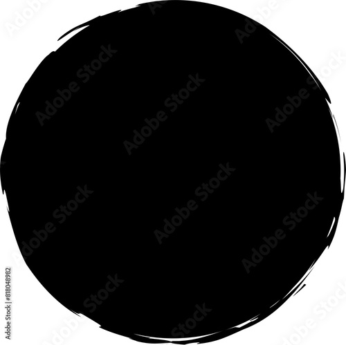 Circle ink brush stroke, round shape