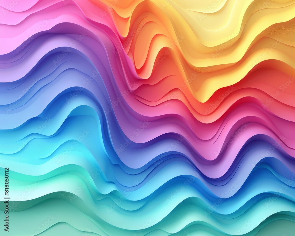 Rainbow gradient wallpaper with a 3D effect, appearing to have ridges and valleys that create an optical illusion Rainbow gradient wallpaper with a 3D effect, appearing to have ridges and valleys that create an optical illusion