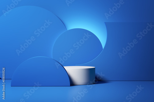 Minimalism abstract background, pedestal. 3D illustration. 