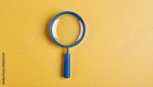 Isolated Magnifying Glass on Yellow Background. Searching and Discovery Concept.