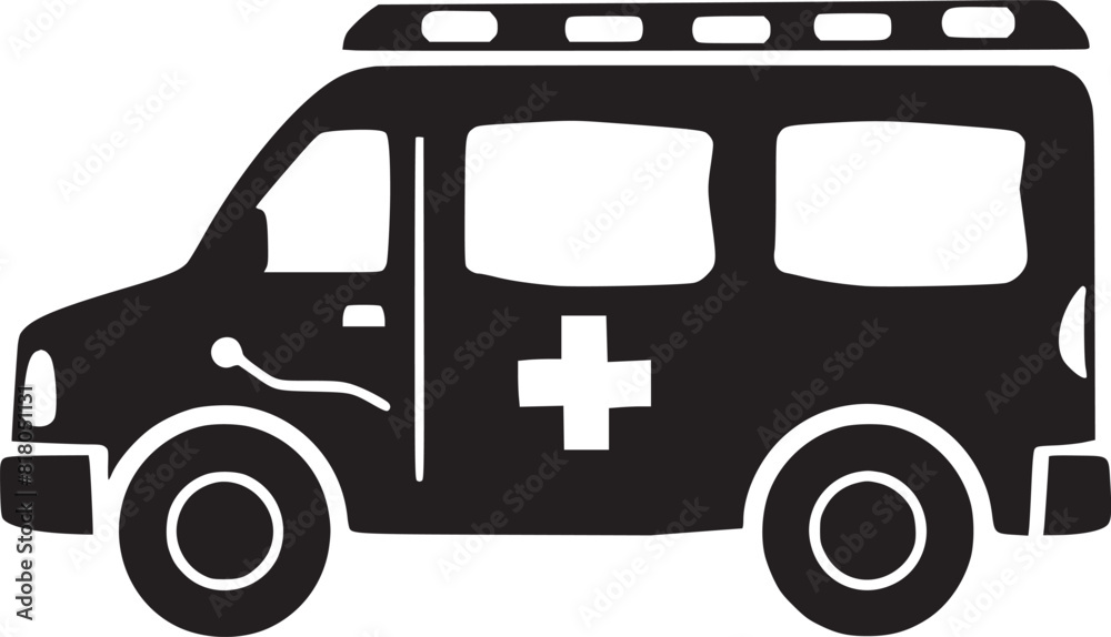 Ambulance icon on white background Ambulance icon on white background