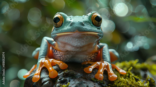 The frog wears an umbrella when it rains with Generative AI. 