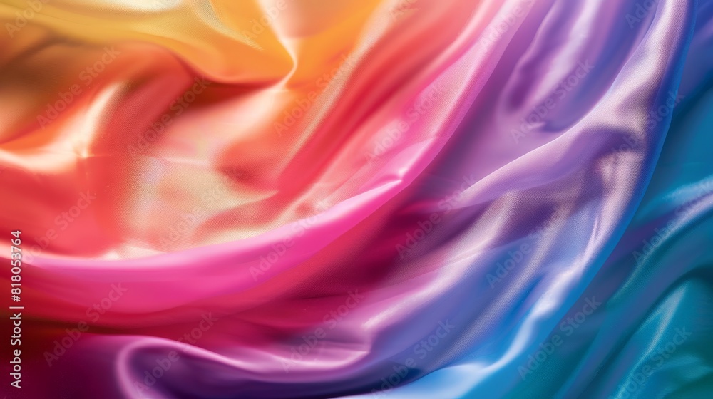 Obraz premium A photorealistic close-up of a rainbow gradient wallpaper with a smooth