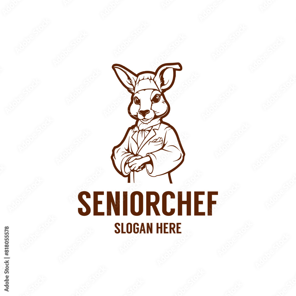 Rabbit chef logo vector illustration Rabbit chef logo vector illustration