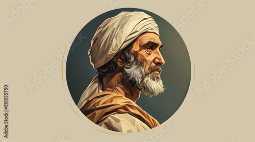 Averroes Muslim Philosopher Illustration - Ibn Rushd Biography Profile , Islamic Scientist -Fictional photo