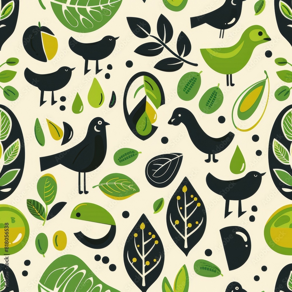 Sustainable Living Design with Green Leaves, Water Drops, and Farm Animals Sustainable Living Design with Green Leaves, Water Drops, and Farm Animals