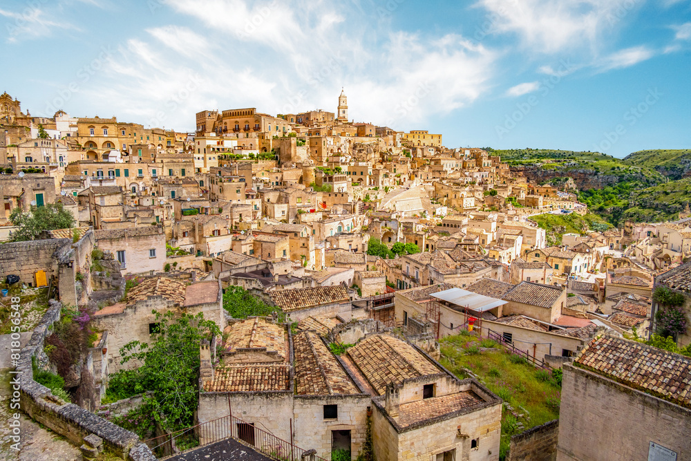 View of the ancient town of Matera, Sassi di Matera in Basilicata, southern Italy View of the ancient town of Matera, Sassi di Matera in Basilicata, southern Italy