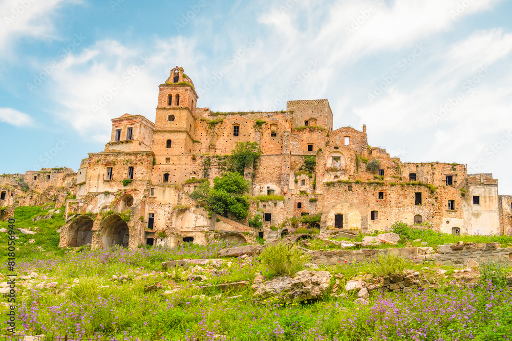 The ghost town. village of Craco, Basilicata region, Italy.