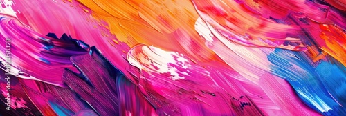 Brush Banner. Stylish Design Texture. Modern Multicolored Painting