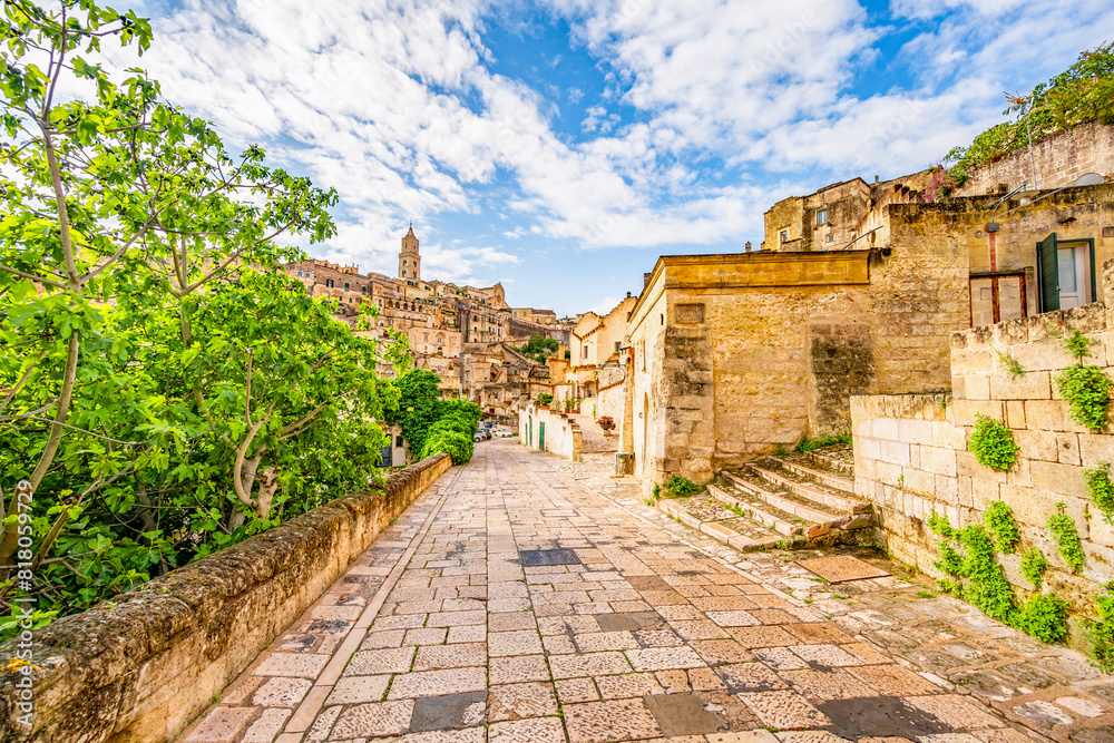 View of the ancient town of Matera, Sassi di Matera in Basilicata, southern Italy