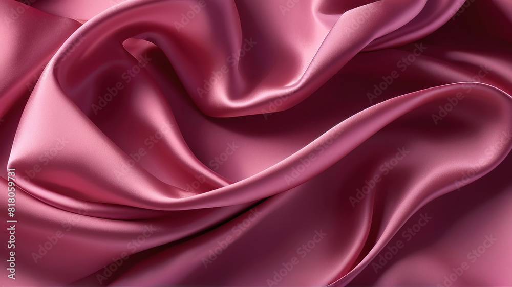 Fototapeta premium Long dress in pink silk satin Wrinkles. For backgrounds or artwork
