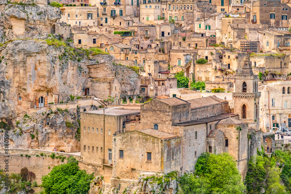 View of the ancient town of Matera, Sassi di Matera in Basilicata, southern Italy