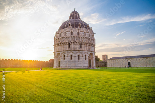 Pisa Cathedral and the Leaning Tower in Pisa, Italy. photo