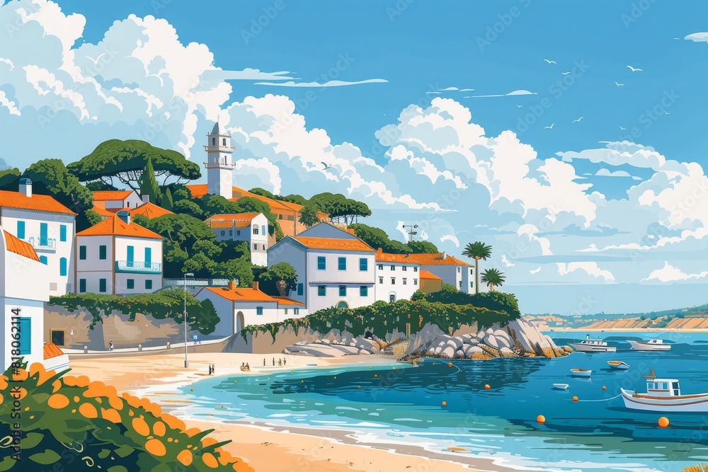 Illustration of Cascais, Portugal

