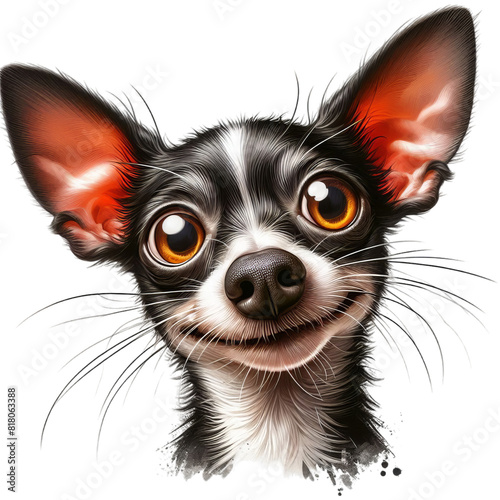 Rambunctious Rat Terrier Peeking: Energetic and Agile Dog Art