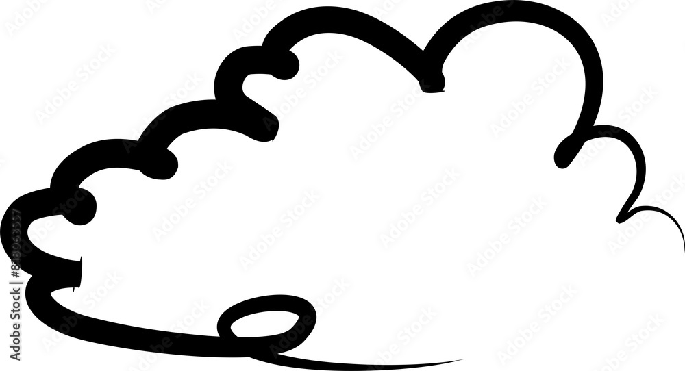 Continuous line drawing of cloud Continuous line drawing of cloud