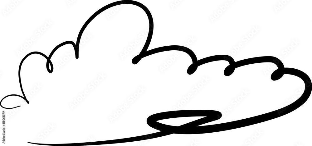 Continuous line drawing of cloud Continuous line drawing of cloud