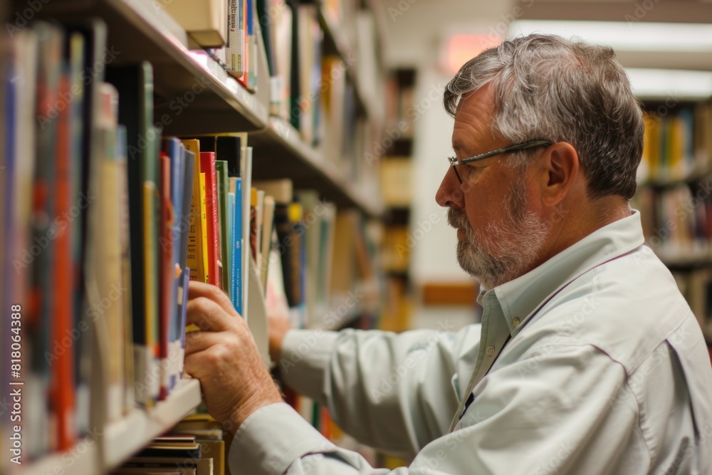 College Librarians arranging books on Library Bookshelf at University College Librarians arranging books on Library Bookshelf at University