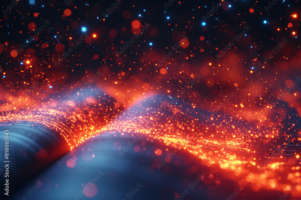 Fototapeta premium a book with red and blue lights