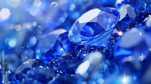 Sapphire blue gemstones gleaming in the light, luxurious and captivating.