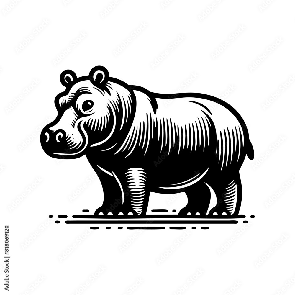 Hippo logo design. hippopotamus logo sign isolated vector illustration Hippo logo design. hippopotamus logo sign isolated vector illustration