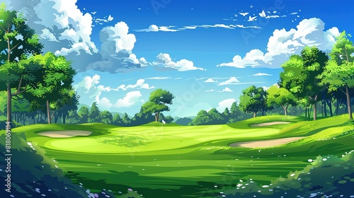 Spring golf ground UHD wallpaper