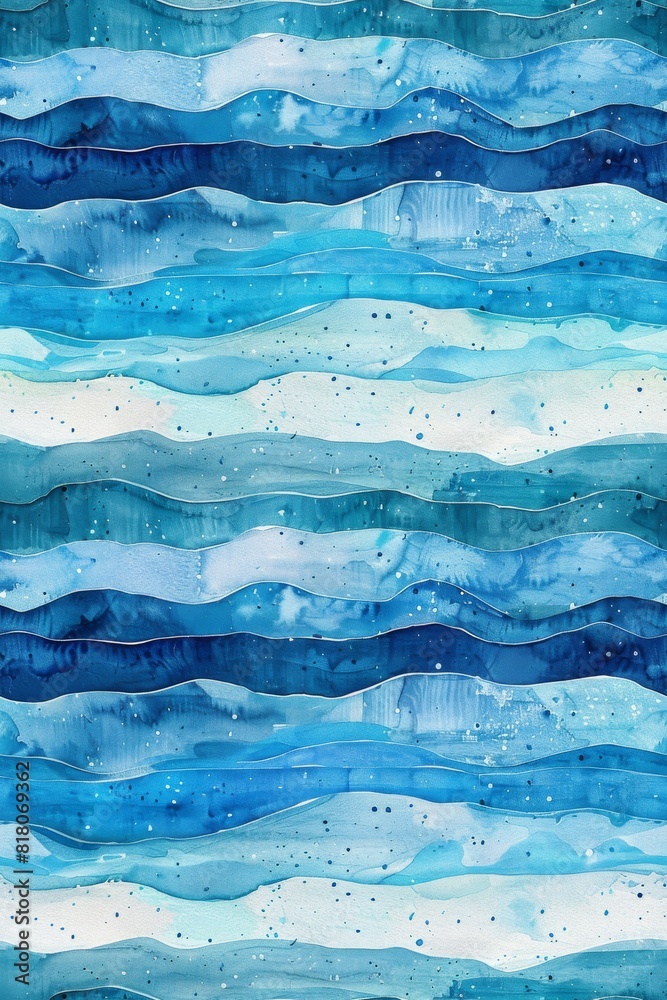 Fototapeta premium abstract minimalist colorful brush watercolor thin small stripes with small waves wallpaper design