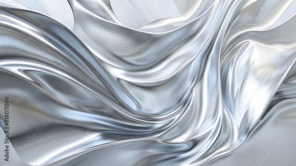 A silver fabric with a wave pattern