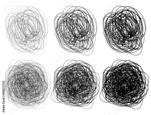 Hand drawing insane tangled scribble random chaotic lines.