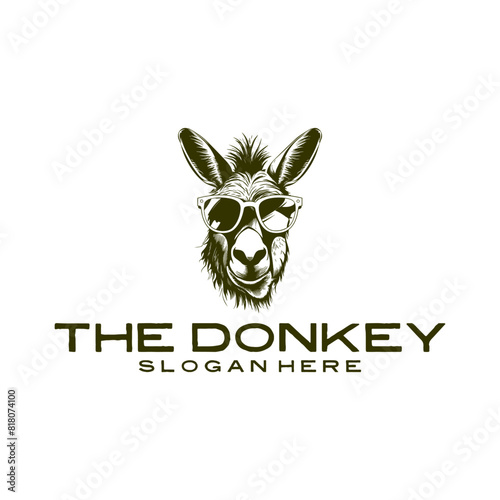 Donkey cool logo vector illustration