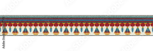 Horizontal border mosaic tiles, vector pattern