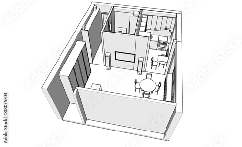 apartment interior design vector illustration