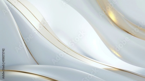 A luxurious abstract image featuring smooth white curves with golden accents, evoking a sense of elegance and high-end appeal