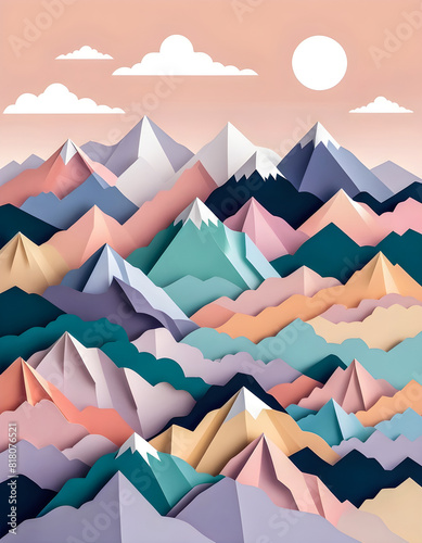 Paper Art - Landscape - Mountains