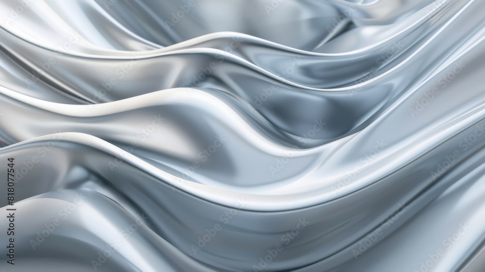Obraz premium A silver fabric with a wave pattern
