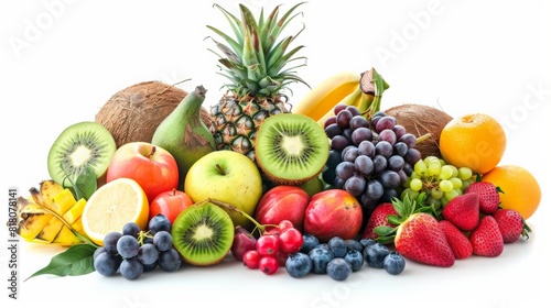 A variety of fruits are arranged in a visually appealing way.